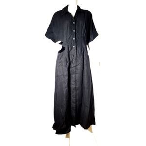 Madewell Linen Shirt Dress – Black – Size XL